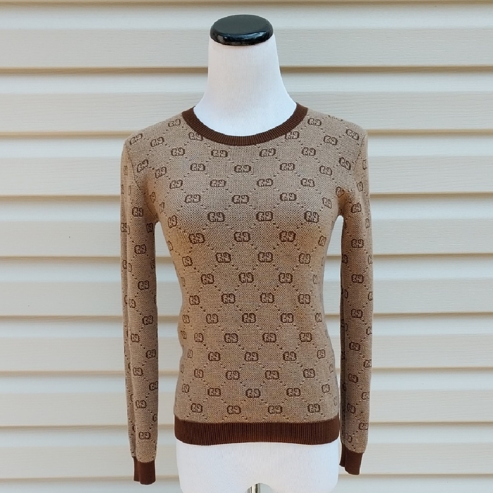 GUCCI GG LOGO KIDS GIRLS WOOL SWEATER OR WOMENS XS
